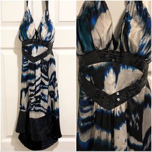 BEBE: Sequin Halter Dress/Top Sz: L